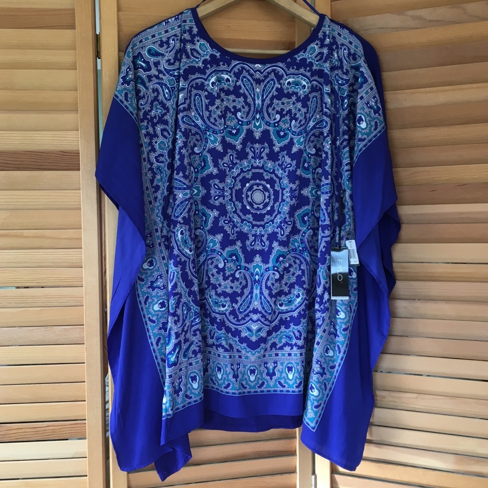 FYLO Blue Paisley Float Top | Size M | NWT